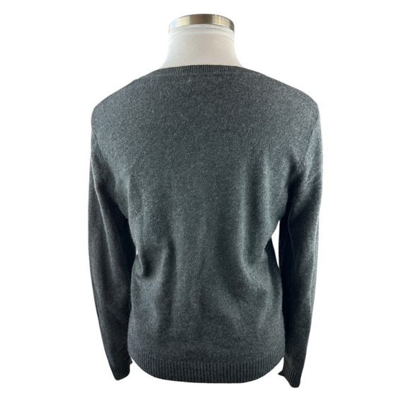 Apt.9 Cashmere Cardigan Sweater Gray Argyle Diamond Button Up Women's Size XL - Picture 8 of 16